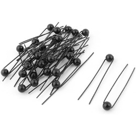 Accessorize Kingdom Metal Bridal Wedding Decor U pick Artificial Pearl Hair Pin Clip (Black, Pack of - 3)