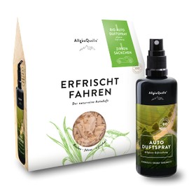 AllgäuQuelle® Auto Duftspray | Der Bio Auto-Duft als natürlicher Auto-Duftspender mit Lemongrass, Orange u. Bergamotte | ideales Auto Zubehör für Auto Innenraum und Wohnmobil