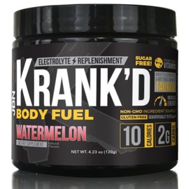 Krank'd Body Fuel supplement powder by JBN - 30 servings - Refreshing flavors - Easy to mix - Great for a smoothie booster (Watermelon, 30 Servings)