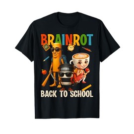 Students Brainrot Wear Backpack Back to School Funny Meme T-Shirt