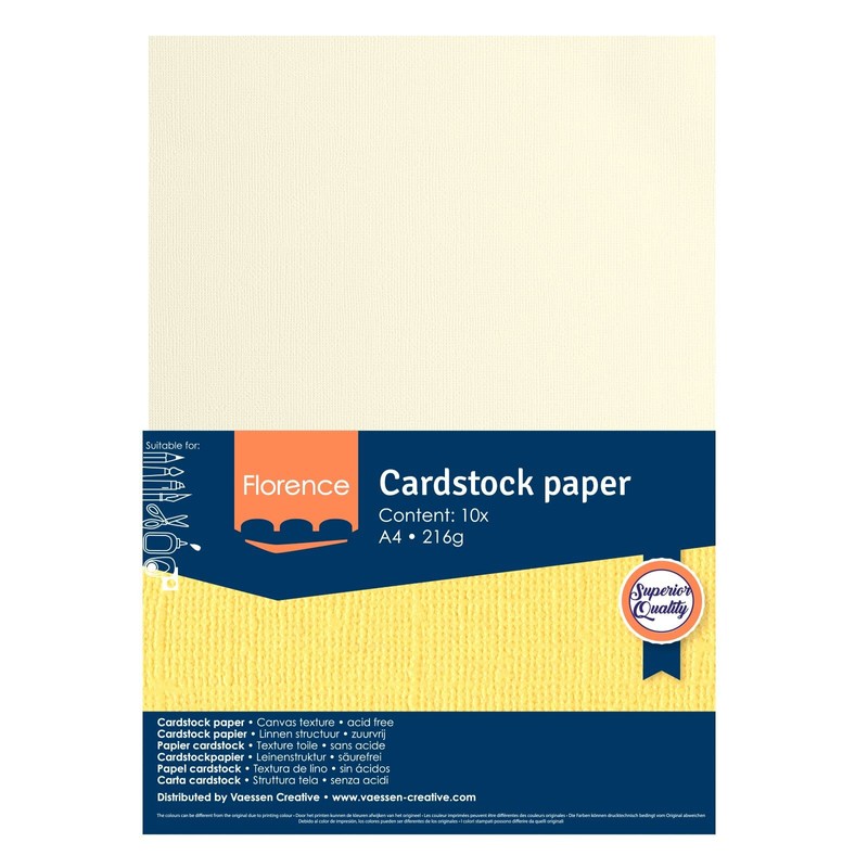 Florence Cardstock Textured - Coloured Card Making Supplies A4 -