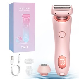Dusk Razor for Women, Glide Pro 3.0 Razor, 2 in 1 Wet & Dry Waterproof Womens Electric Dusk Shaver, Silk Glide Pro Shaver with Removable Head for Leg, Arm, Underarm, Bikini Area (Pink)