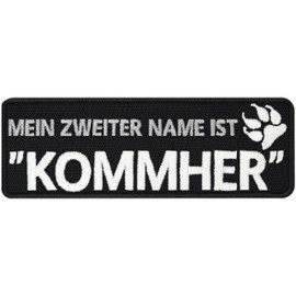 Dog Patches Funny Velcro Patch Dogs "My Second Name is: Komher" Assistance Dogs Patch Dog Patch | Velcro Patch Dog Accessories Patch for Dog Bandana | 100 x 35 mm