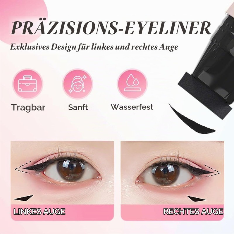 2 Pieces Gel Eyeliner Pencil Set, Foldable Eyeliner Stamp with
