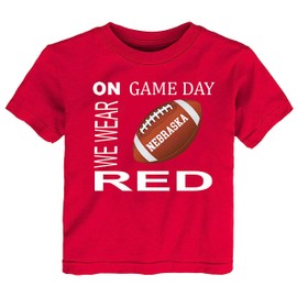 Future Tailgater On Game Day Baby Toddler Tshirt for Nebraska Fans - Red (US, Age, 3 Years, Red)