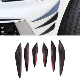 6 PCS Car Spoiler, Car Front Bumper Lip Splitter, Carbon Fiber Spoiler, Car Body Auto Anti Collision Strip Decoration, Car Sticker (Carbon Fiber Black)