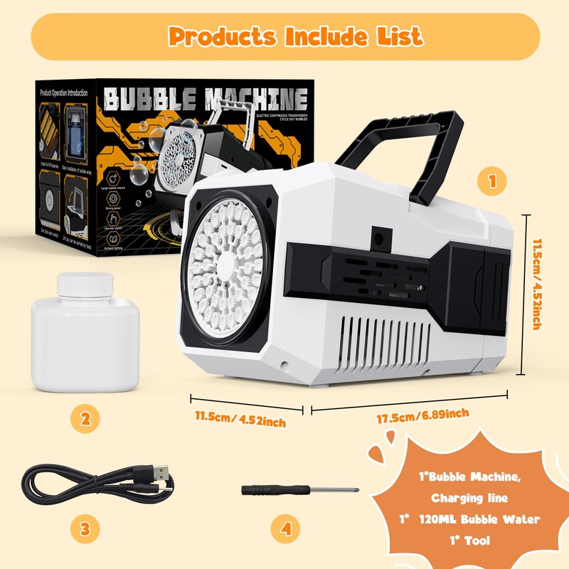 PANACARE Upgrade Portable Soap Bubble Machine, Automatic Soap Bubble Machine