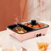 2-in-1 Electric Grill with Hot Pot 1200W 110V, Portable Electric