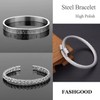 FASHGOOD 3PCS Stainless Steel Bracelets for Men - Silver Roman