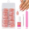 120Pcs French False Nails, Long Ballerina Press on Nails Coffin