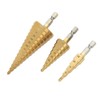 3Pcs Step Cone Drill Bit 6.35mm Hex Shank High Speed