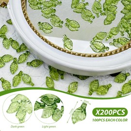 200 Pieces Of Leaf Beads, Acrylic Green Leaf Beads, Jewelry Beads, Versatile Green Leaf Beads For Jewelry, Bracelets, Earrings Accessories, Suitable For Diy Jewelry