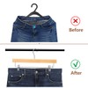 AMKUFO 20 Pack Natural Wooden Pants Hangers with Clips Non