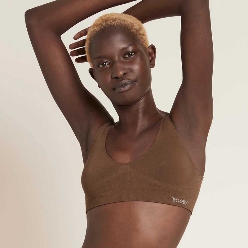 Boody Seamfree Crop Bra, Light Grey Marl / XS