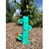 Mini Metal Saguaro - Garden Art (Turquoise)