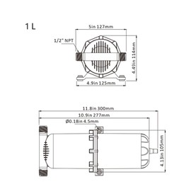 1L Pressure Tank, Constant Pressure Accumulator Tank 1/2 MNPT Connection, Stabilising Water for Boat Travel Trailers, Most Pumps on the Market, 10-125HP