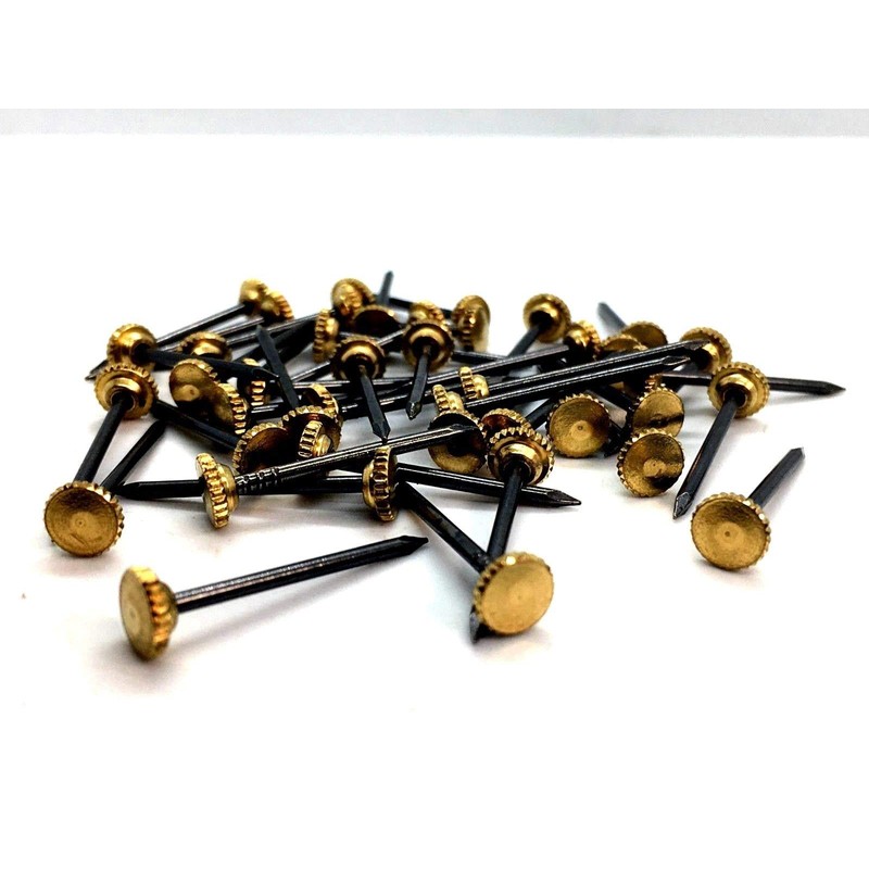 40 Hardened picture pins with knurled brass head