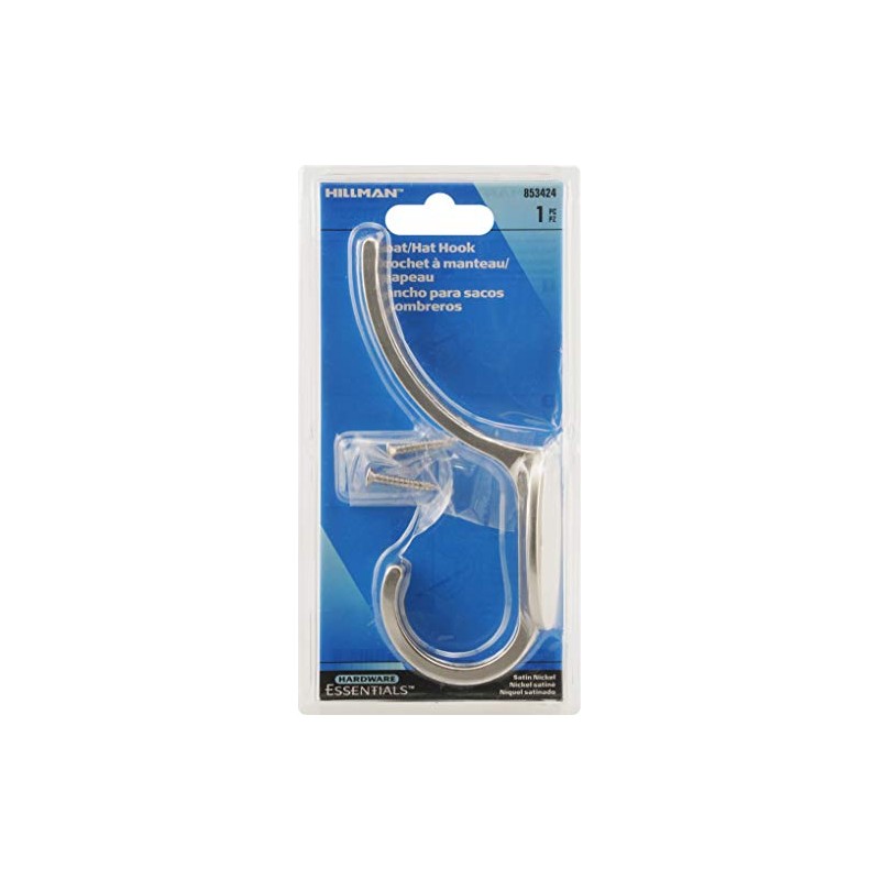 Hardware Essentials 853424 Satin Nickel Ornamental Coat and Hat Hooks