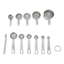 aqxreight Juego de Cucharas y Tazas Medidoras de Acero Inoxidable, Utensilios de Cocina para Cocinar y Hornear, aqxreightzgctqpge0r