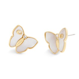 COACH Women's Signature Mother of Pearl Butterfly Stud Earrings