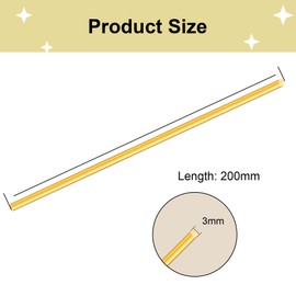 5pcs 3 mm Brass Rod, iMeistek 200 mm Length Brass Solid Round Rod for Grip Pins RC Models DIY Crafts