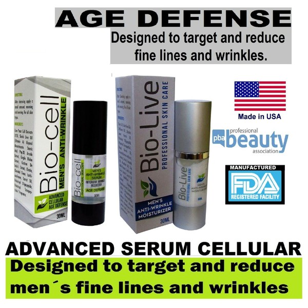 Bio Cell Anti aging Serum 30ml + Cream Bio Life  Serum 30ml FOR MEN Anti Wrinkle