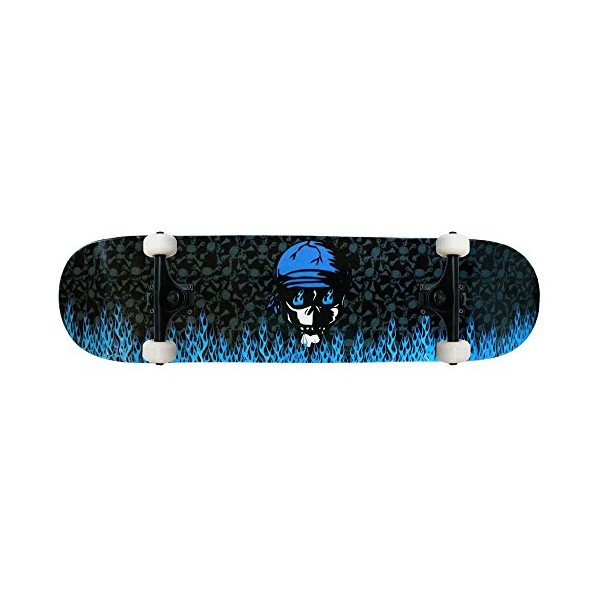 Krown Pro Skateboard Complete Blue Flame 7.75 in