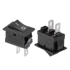 sourcing map Pack of 5 AC 125 V/6 A 250 V/3 A SPST 2 Connection 2 Position On/Off Boat Rocker Switch de