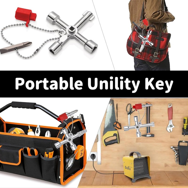 ElevaPulse Pack of 2 4-Way Multifunctional Control Cabinet Keys for