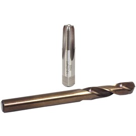 GlowShift 1/8-27 NPT Drill & Tap Kit - 1/8" Carbon Steel Tap & Size R High Speed Steel Drill Bit - For Exhaust Gas Temp EGT Probe Installation to Exhaust Manifold