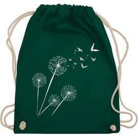 Shirtracer - Gym Bag Backpack - Sayings Statement - Dandelion Dandelion, 15 Dark Green