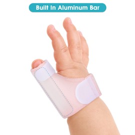 Yosoo Health Gear Baby Thumb Brace, Toddler Baby Finger Guard, Baby Thumb Fix Brace with Breathable Wrist Band, Infant Children Finger Thumb Support Sprain Fracture Thumb Spica Splint, Beige(S)
