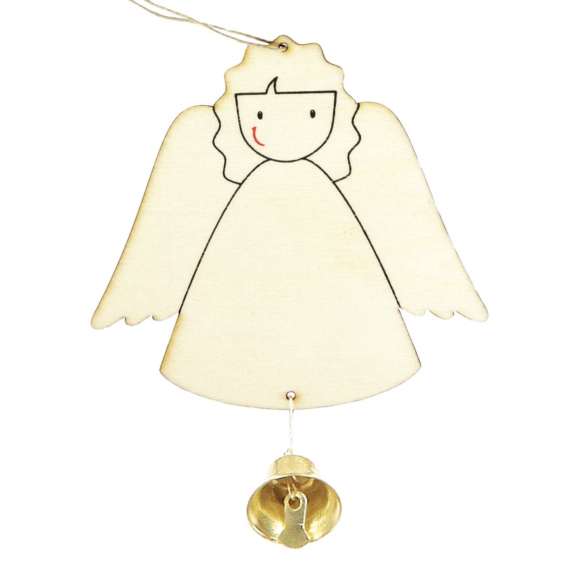 Sunny Sue 100/Wooden Curly Angel Pendants – Set of 6