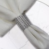 SKY CANDYBAR 100 Pcs Rhinestone Napkin Rings Diamond Silver