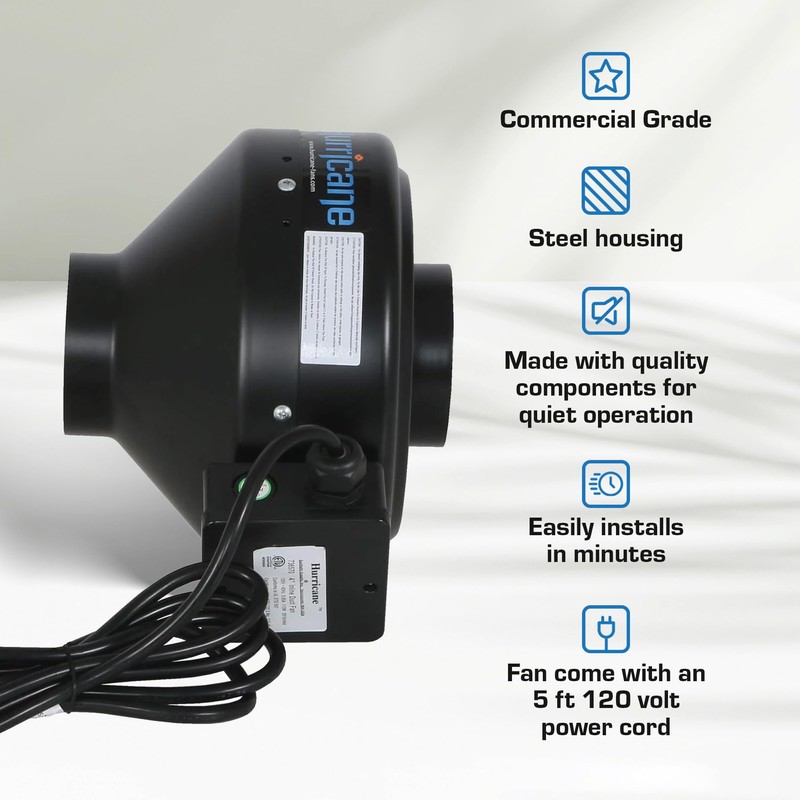 Hurricane Commercial Grade Inline Fan For Phresh and Black Ops