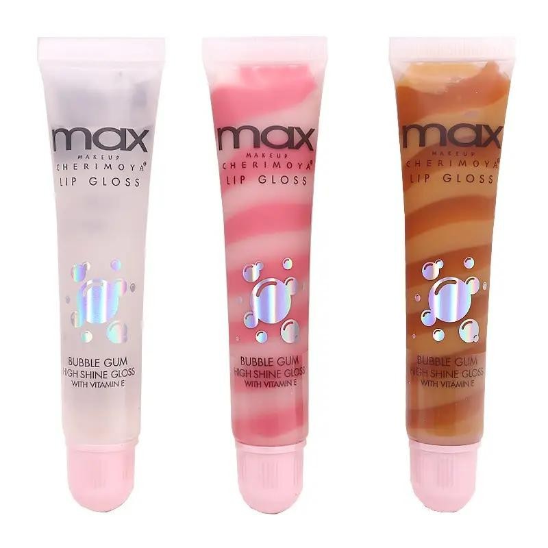 Max Makeup Bubble Gum Jelly Lip Gloss Hydrating Transparent -