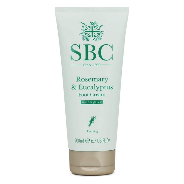 SBC Skincare - Foot cream for dry and cracked feet with rosemary and eucalyptus - 200 ml - nourishes and moisturises the skin - foot care - rosemary & eucalyptus foot cream