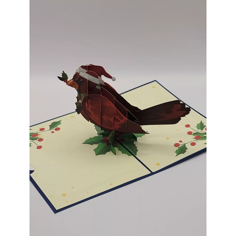Unbranded Pop Up Merry Christmas Cardinal Greeting Card #68
