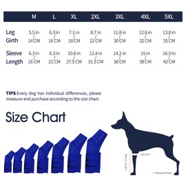 IECOii Dog Surgery Recovery Suit Front Leg,Adjustable Dog Joint Leg Sleeves After Surgery,Large Dog Elbow Brace Protector Cone Collar Alternative for Sprain ACL CCL Arthritis Joint Care,Blue-XXXL