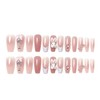 Mkwntg 24Pcs White French Tip Press on Nails Medium Square