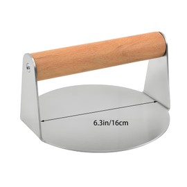 RUIFEN Stainless Steel Patty Press - 6.3 Inch Round All-in-One Burger and Sandwich Press for Steak, Baking and Cooking, Durable Kitchen Tools, Easy to Clean