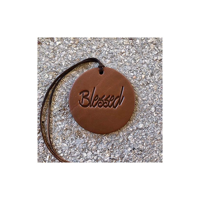 Air Flair | Leather Car Air Freshener | Blessed (Brown,