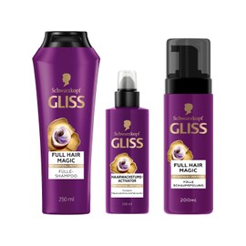 Gliss Full Hair Magic Shampoo (Pack of 3 (with Foam Conditioner)