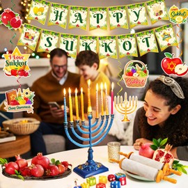 Sukkot Decorations Hanging Swirls,Sukkah Decorations Happy Sukkot Banner Ceiling Hanging for Jewish Holiday Festival Supplies