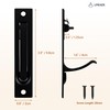 Lpraer 150mm Matte Black Pocket Door Hardware Set, 2 Recessed