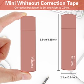 Amabro Small White Out Tapes, 6PCS Tape Roller Instant Correction Tape Mini Whiteout Tape Set Cute Correction Rollers for Students Office Workers Home School Stationery Supplies (Gradient Pink)