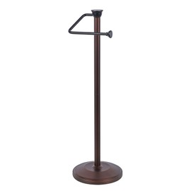 ZCCZ Toilet Paper Holder Stand, Freestanding Tissue Roll Dispenser with Reserve Storage, Bathroom Organizer for 5 Mega Rolls, Oil Rubbed Bronze Finish, Space-Saving Design for Modern Home Décor