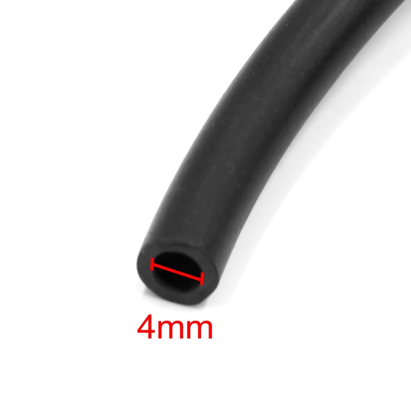 sourcingmap 10M 4mm Inner Dia Black Rubber Car Vacuum Hose