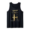 Messerschmitt Bf 108 Taifun WW2 German Plane Diagram Tank Top
