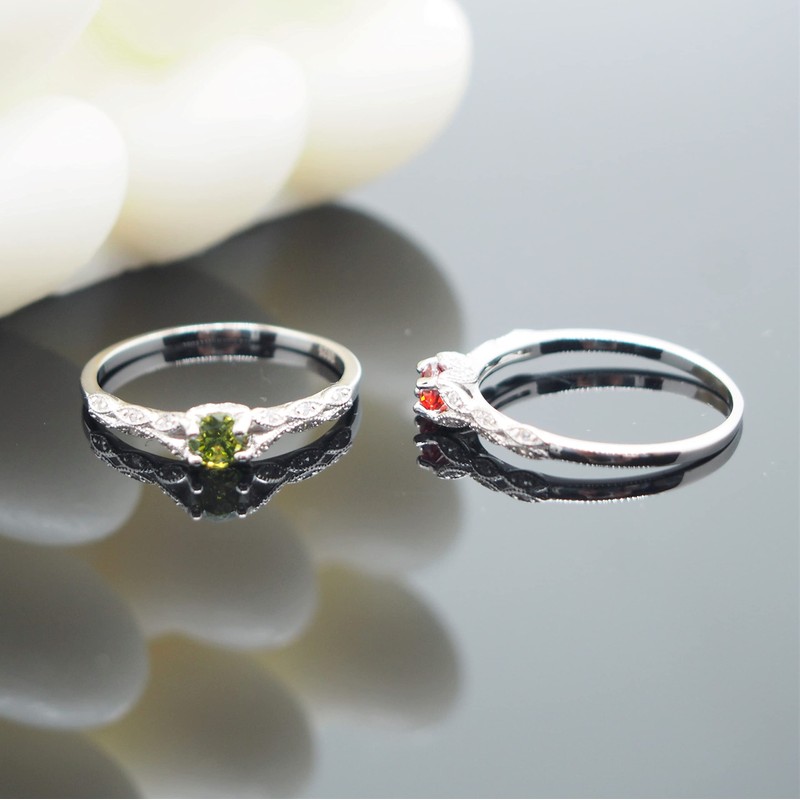 Bellitia Jewelry Women's Vintage Ring Royal Style with Purple Amethyst/Green